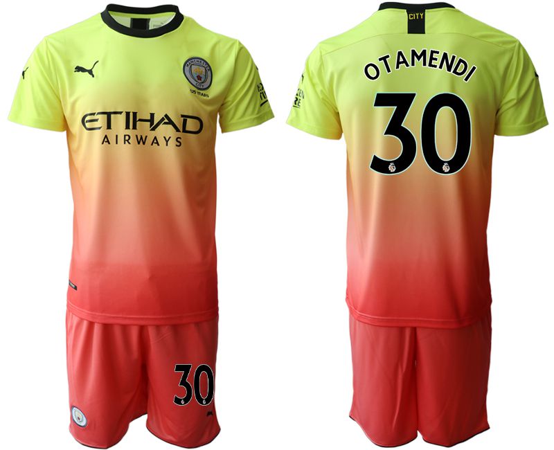 Men 2019-2020 club Manchester City away #30 yellow Soccer Jerseys